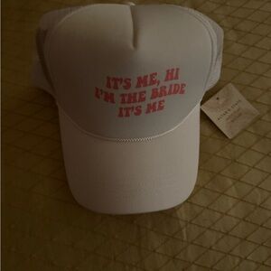 Altar'd State White and Pink Bride Hat